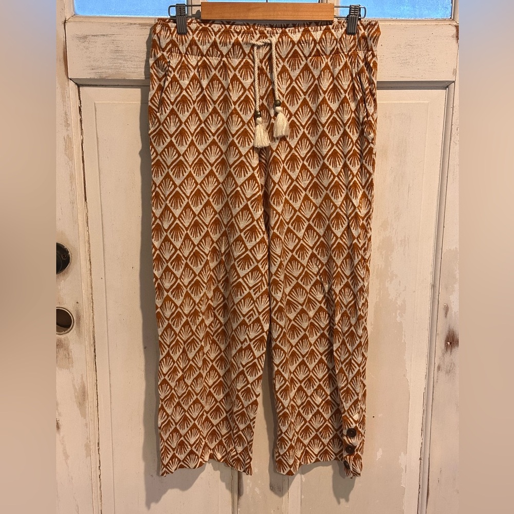 C&C California Brown and Cream Geometric Chinos